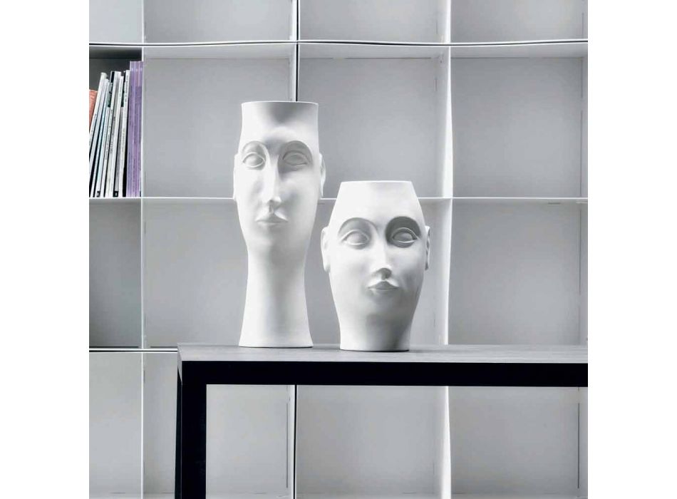 Çift Ornamentesh Qeramike në Fytyrë, Prodhuar në Itali - Vizazh Viadurini