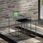 Pale Tavolina Kafeje ne Çelik te lyer me Antracit - Sospiro Viadurini