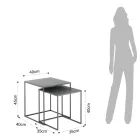 Pale Tavolina Kafeje ne Çelik te lyer me Antracit - Sospiro Viadurini