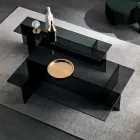 Një palë tavolina kafeje moderne me gotë të tymosur Prodhuar në Itali - Sestola Viadurini