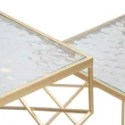 Një palë tavolina telefonike katrore në pjesën e sipërme prej hekuri dhe xhami të artë - Papa Viadurini