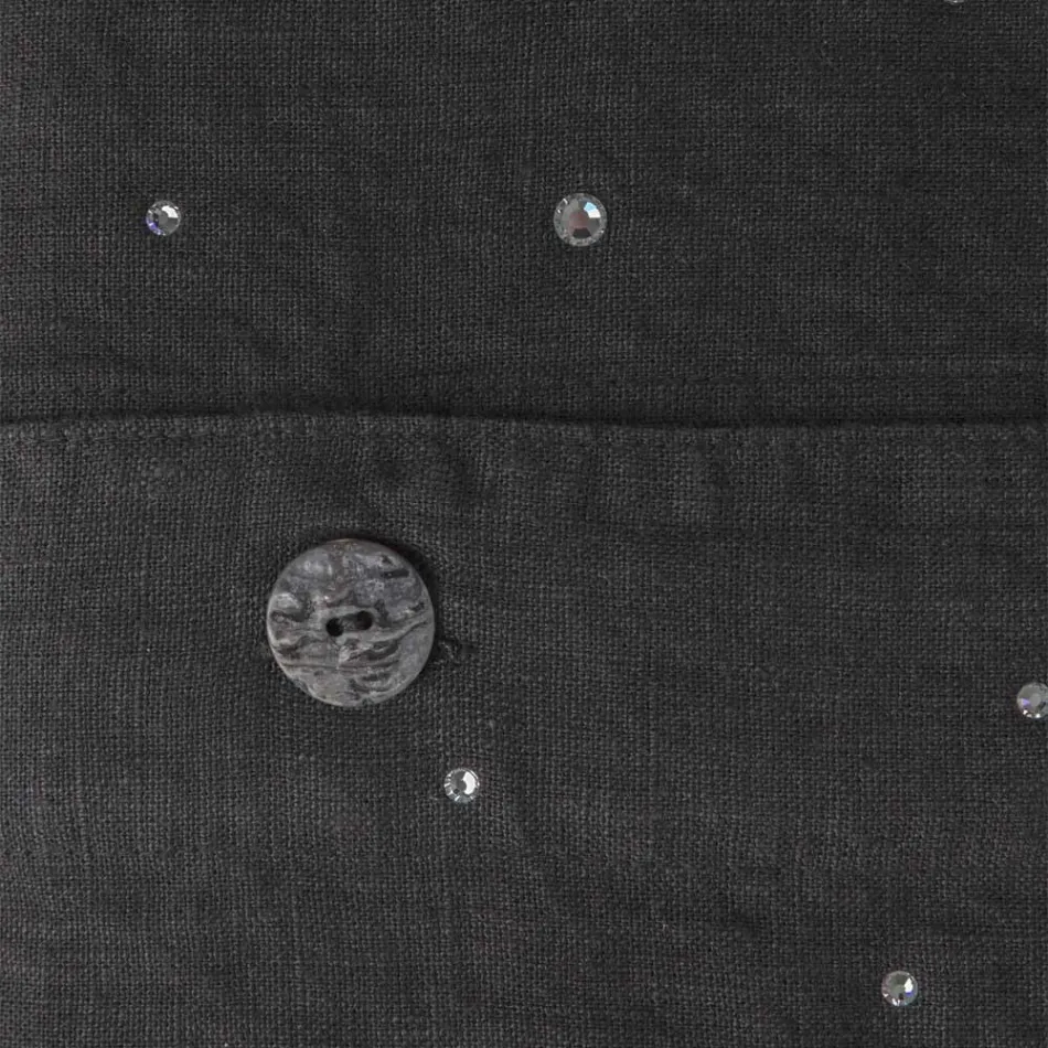 Mbulesë duvete prej liri e zezë me kristale për krevat dopio luksoz - Damante Viadurini