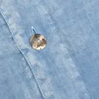 Mbulesë e dyfishtë prej liri Blu Light Light me kopsa dhe përplasje - Ljuba Viadurini