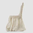 Mbulesa elegante karrige me mbështetëse për dhomën e ndenjes në Lino të Qëndisura - Panteo Viadurini