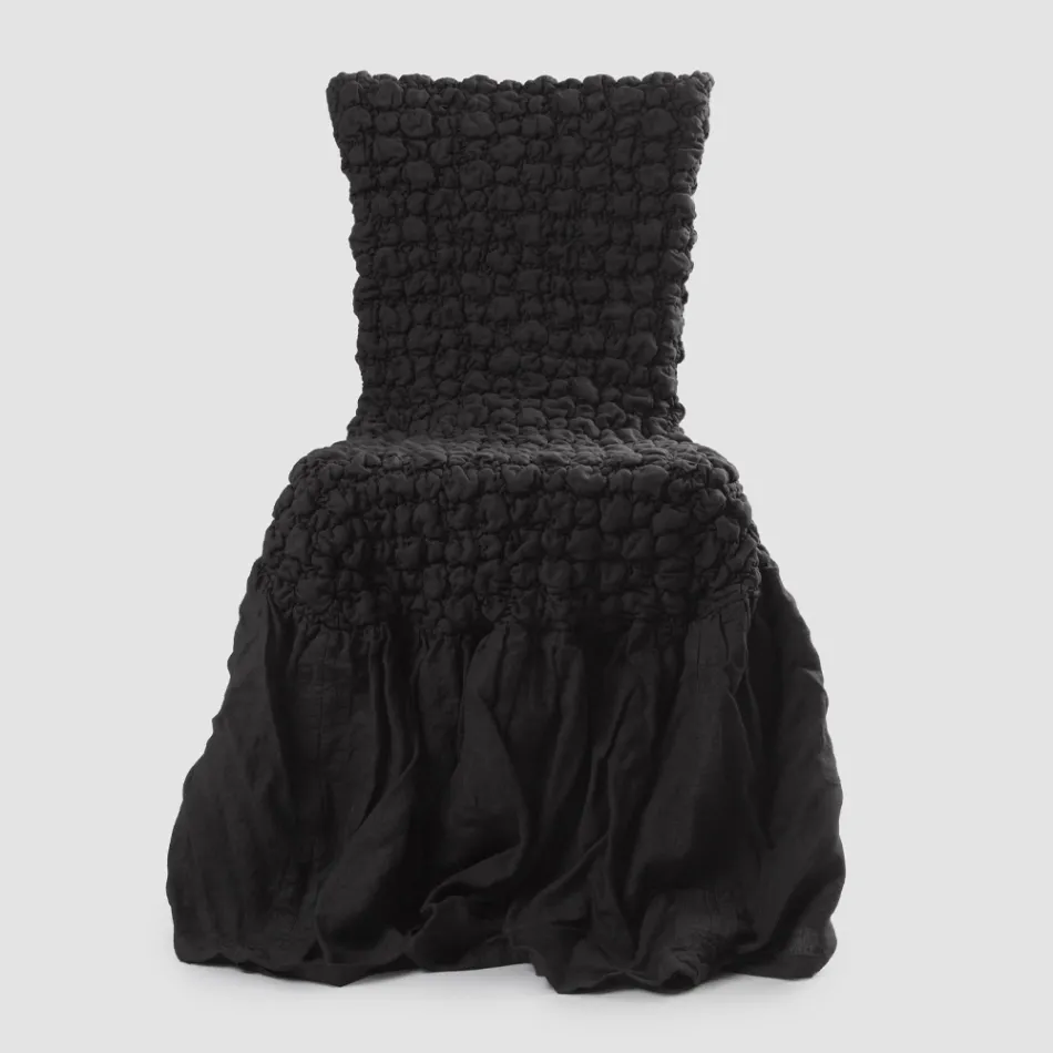 Mbulesa elegante karrige me mbështetëse për dhomën e ndenjes në Lino të Qëndisura - Panteo Viadurini