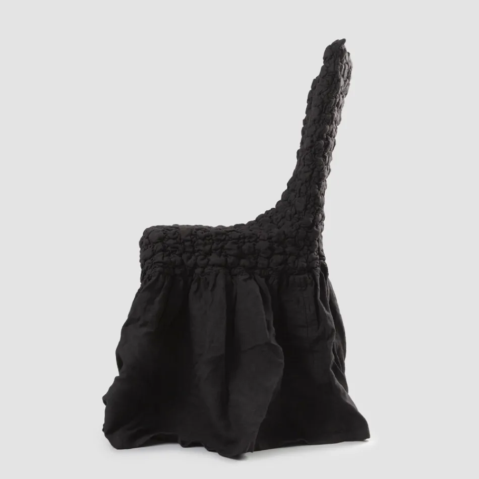 Mbulesa elegante karrige me mbështetëse për dhomën e ndenjes në Lino të Qëndisura - Panteo Viadurini