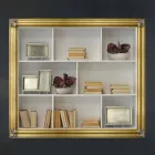 Kornizë plazma e murit në mur në dru ayus, bredh i bërë në Itali Giulio Viadurini