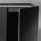 2 bufe ne ngjyre te zeze me 2 dyer dhe komodine e levizshme Flora Viadurini