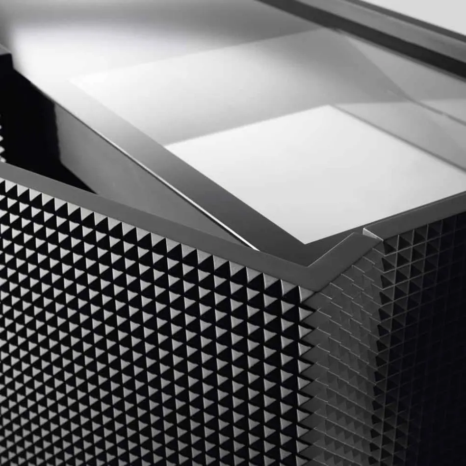 2 bufe ne ngjyre te zeze me 2 dyer dhe komodine e levizshme Flora Viadurini