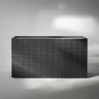 2 bufe ne ngjyre te zeze me 2 dyer dhe komodine e levizshme Flora Viadurini