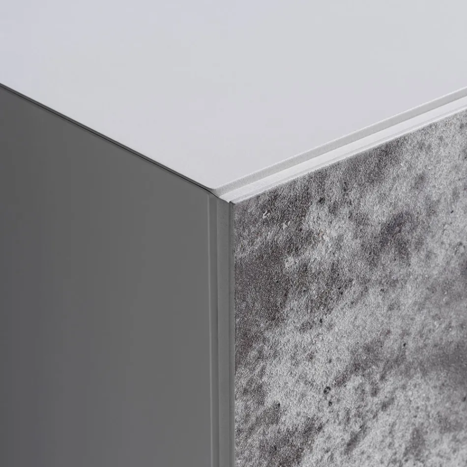 Bufe me 3 Dyer dhe 3 Rafte të Brendshme në Dru dhe MDF - Pesci Viadurini