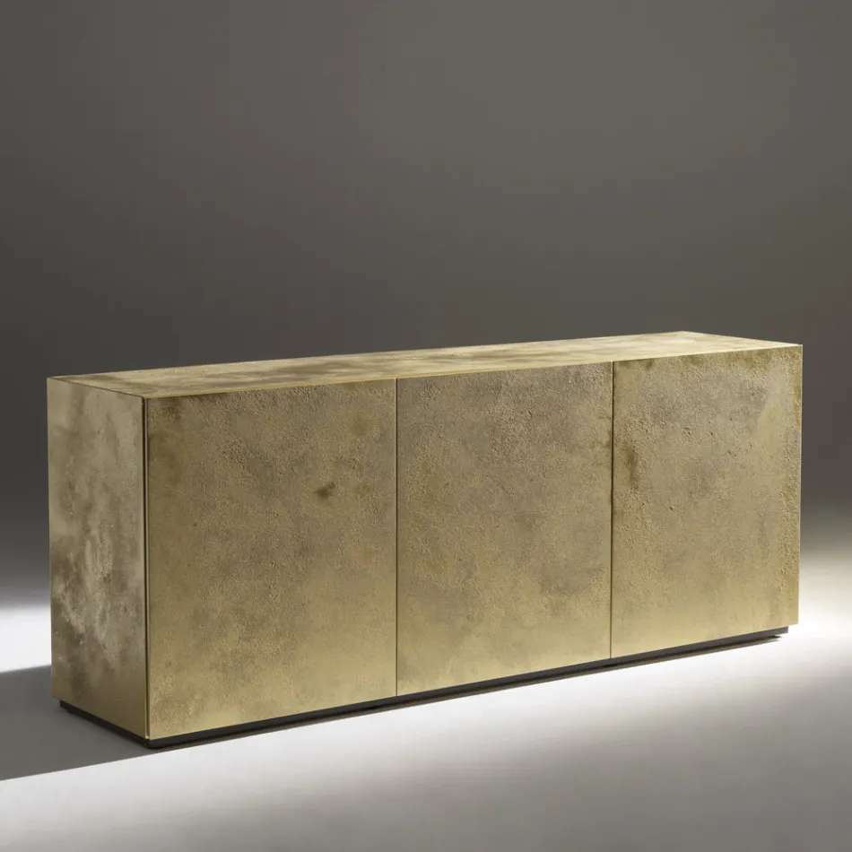 Bufe me 3 Dyer dhe 3 Rafte të Brendshme në Dru dhe MDF - Pesci Viadurini