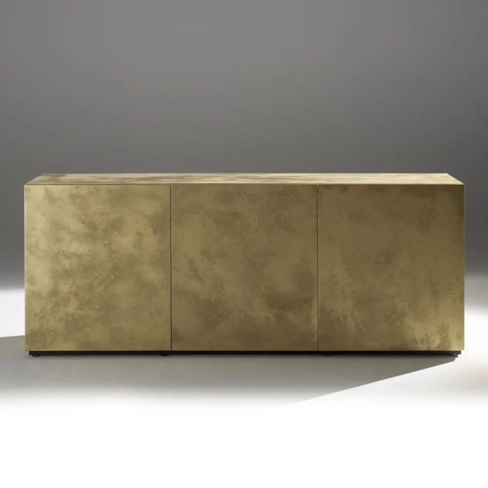 Bufe me 3 Dyer dhe 3 Rafte të Brendshme në Dru dhe MDF - Pesci Viadurini