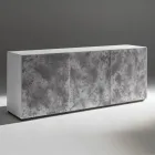 Bufe me 3 Dyer dhe 3 Rafte të Brendshme në Dru dhe MDF - Pesci Viadurini