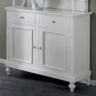 Tabela e lartë me dollap ekspozimi të dhomës së ndenjes prej druri Prodhuar në Itali - krunde Viadurini