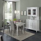 Tabela e lartë me dollap ekspozimi të dhomës së ndenjes prej druri Prodhuar në Itali - krunde Viadurini