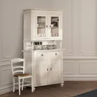 Tabela e lartë me dollap ekspozimi të dhomës së ndenjes prej druri Prodhuar në Itali - krunde Viadurini