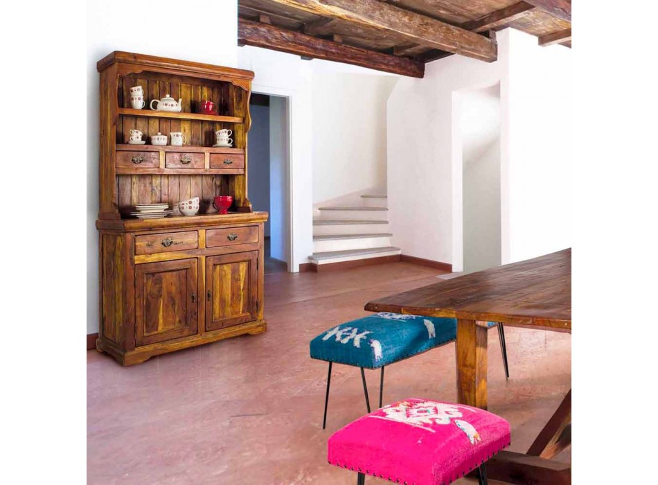 Dërrasë anësore me stil të lartë klasik me strukturë druri të ngurtë akacie - Umami Viadurini