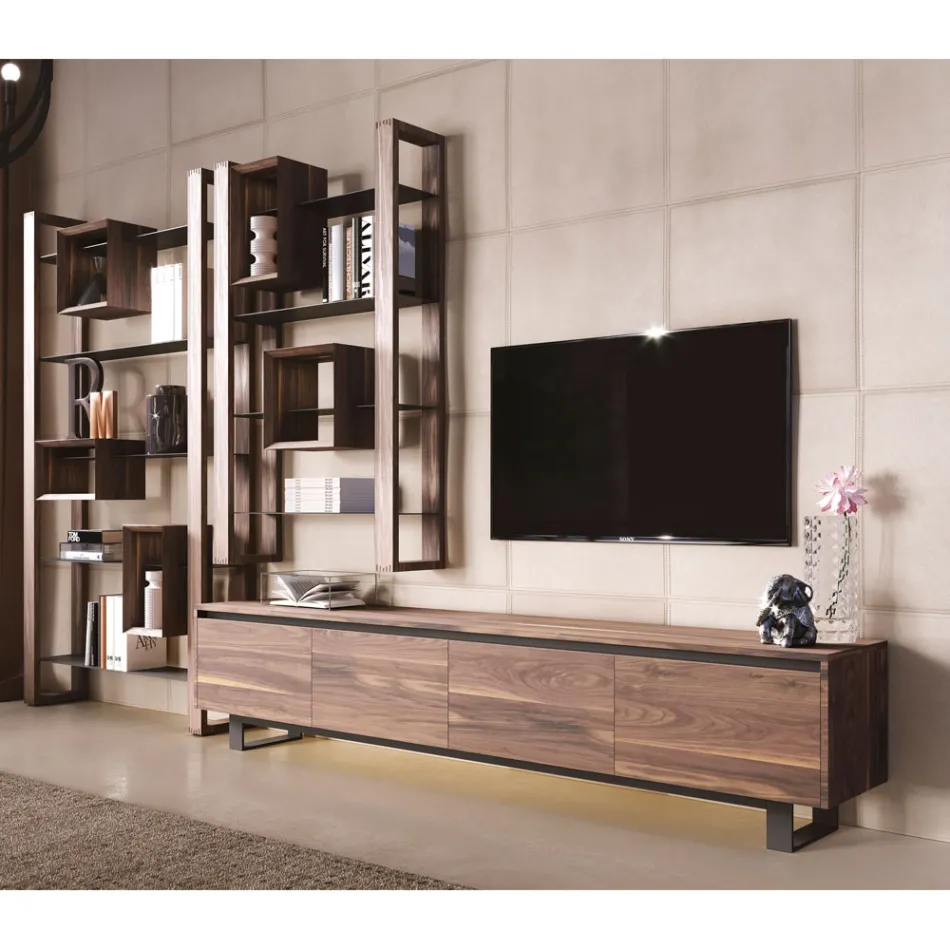 Kompleksi i ulët prej druri me bazë metalike Prodhuar në Itali - Berta Viadurini