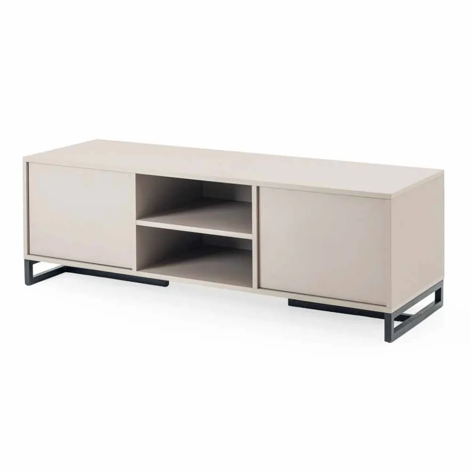 Sideboard modern i ulët në MDF dhe Metal Made in Italy - Rohan Viadurini