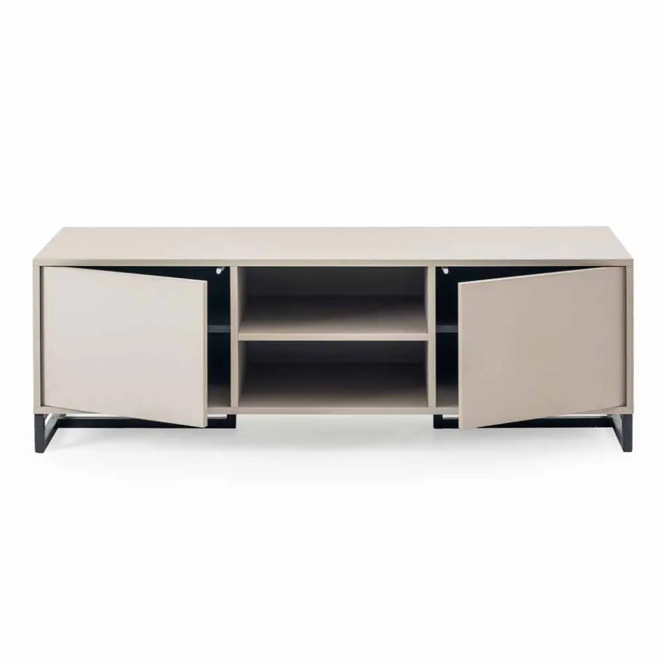 Sideboard modern i ulët në MDF dhe Metal Made in Italy - Rohan Viadurini