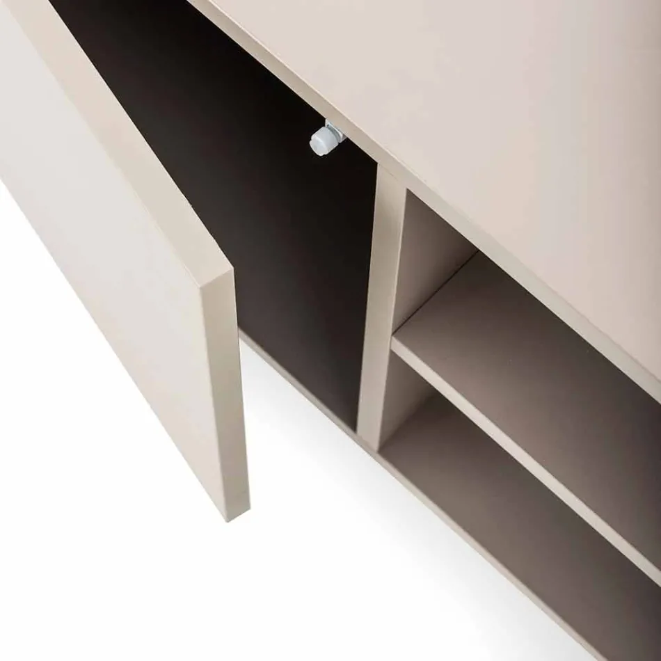 Sideboard modern i ulët në MDF dhe Metal Made in Italy - Rohan Viadurini