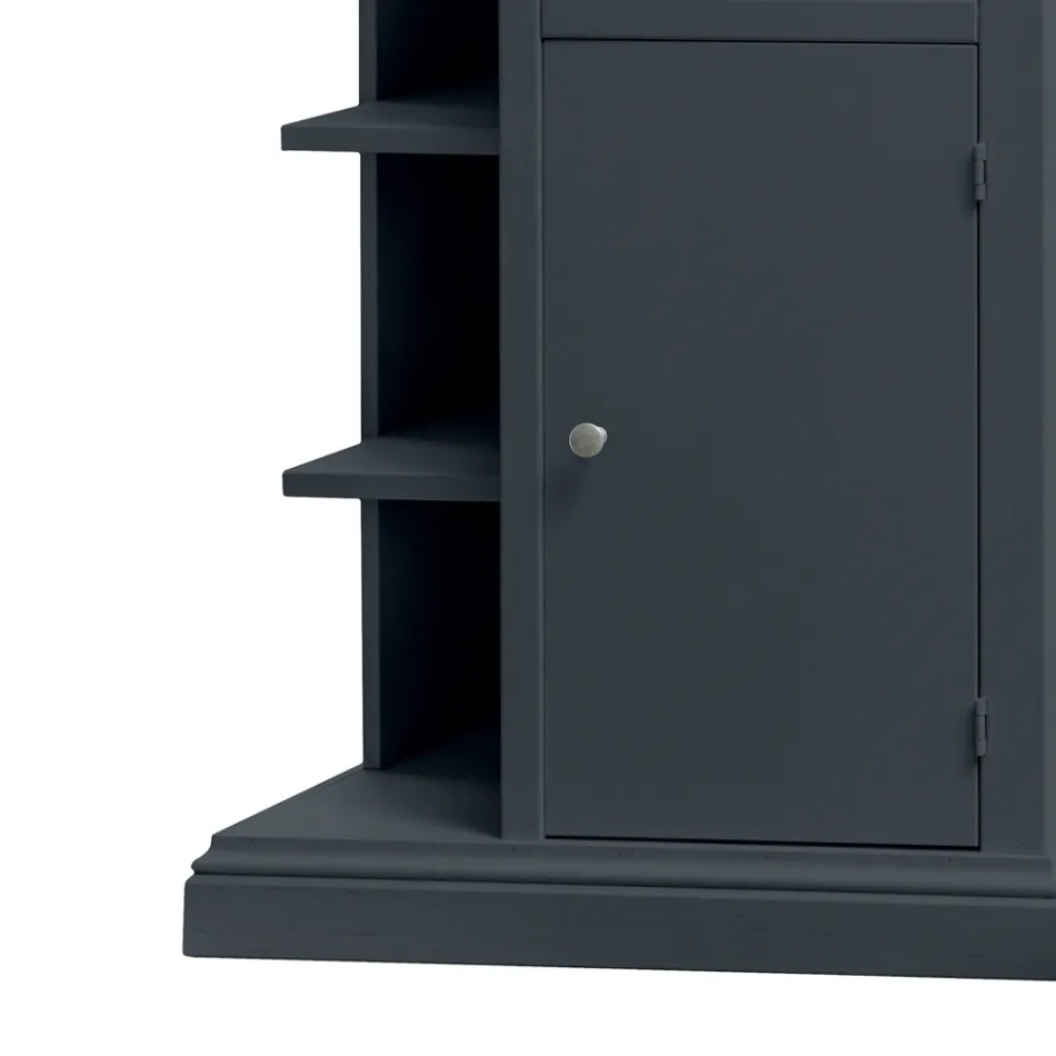 Tabela bufe me 1 derë, 1 sirtar dhe 3 ndarje të hapura Made in Italy - Hoder Viadurini