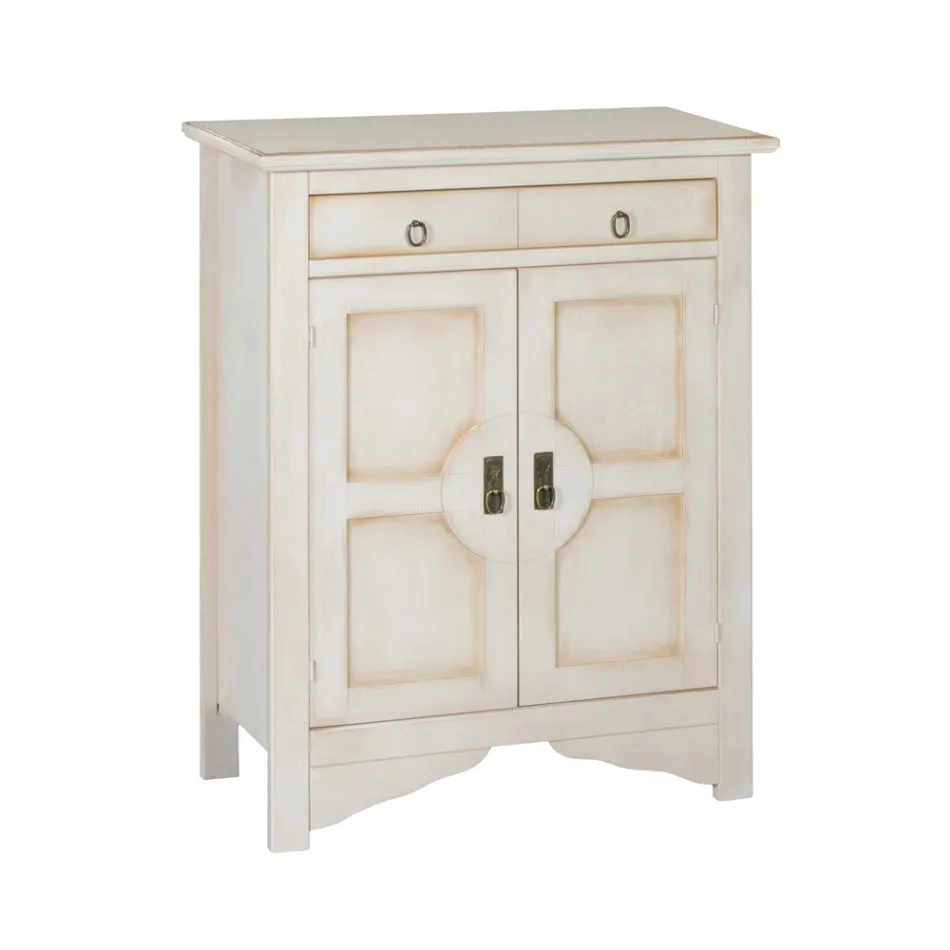 Tabela bufe me 2 dyer dhe 2 sirtarë me dekorime të ndryshme të prodhuara në Itali - Hanuman Viadurini