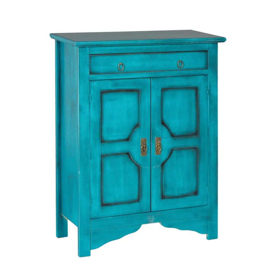 Tabela bufe me 2 dyer dhe 2 sirtarë me dekorime të ndryshme të prodhuara në Itali - Hanuman Viadurini