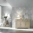 Tabela bufe me 3 dyer dhe 3 sirtarë në fildish të patinuar Prodhuar në Itali - Gleti Viadurini