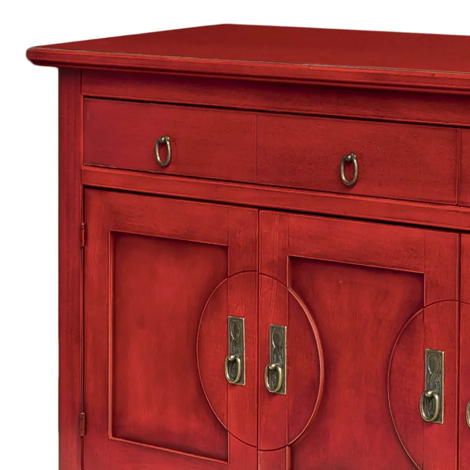 Tabela bufeje me 3 dyer dhe 3 sirtarë me dekorime të ndryshme Prodhuar në Itali - Ganesha Viadurini