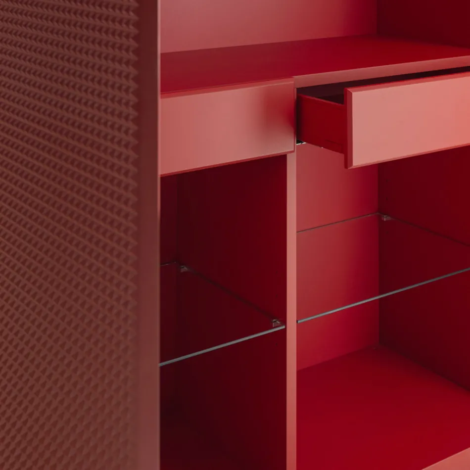 Bufe për Dhomë Ndenjeje me 2 Dyer me Ngjyrë Diamanti, Prodhuar në Itali - Sagittario Viadurini