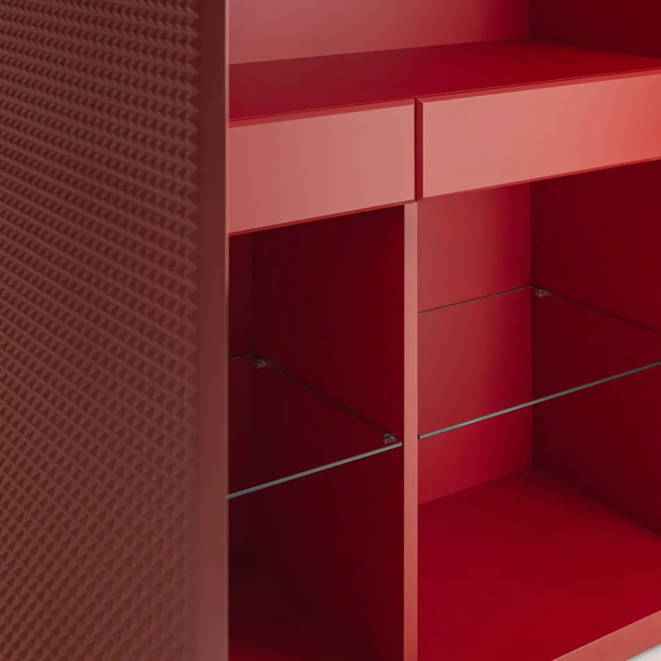 Bufe për Dhomë Ndenjeje me 2 Dyer me Ngjyrë Diamanti, Prodhuar në Itali - Sagittario Viadurini