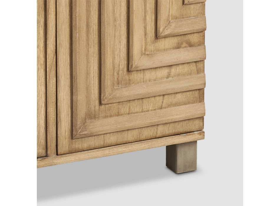 Bordi i dhomës së ndenjes në dru të shtresuar dhe të fortë me bazë metalike - Guia Viadurini