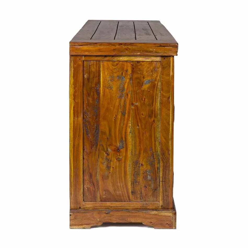 Dërrasë anësore me dizajn klasik në përfundim rustik me dru të akacies së ngurtë - Malaya Viadurini