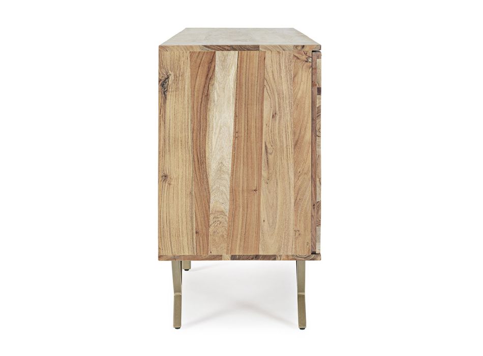 Bufe në dru Akacia me 2 Dyer dhe 3 Sirtarë Design Homemotion - Carla Viadurini