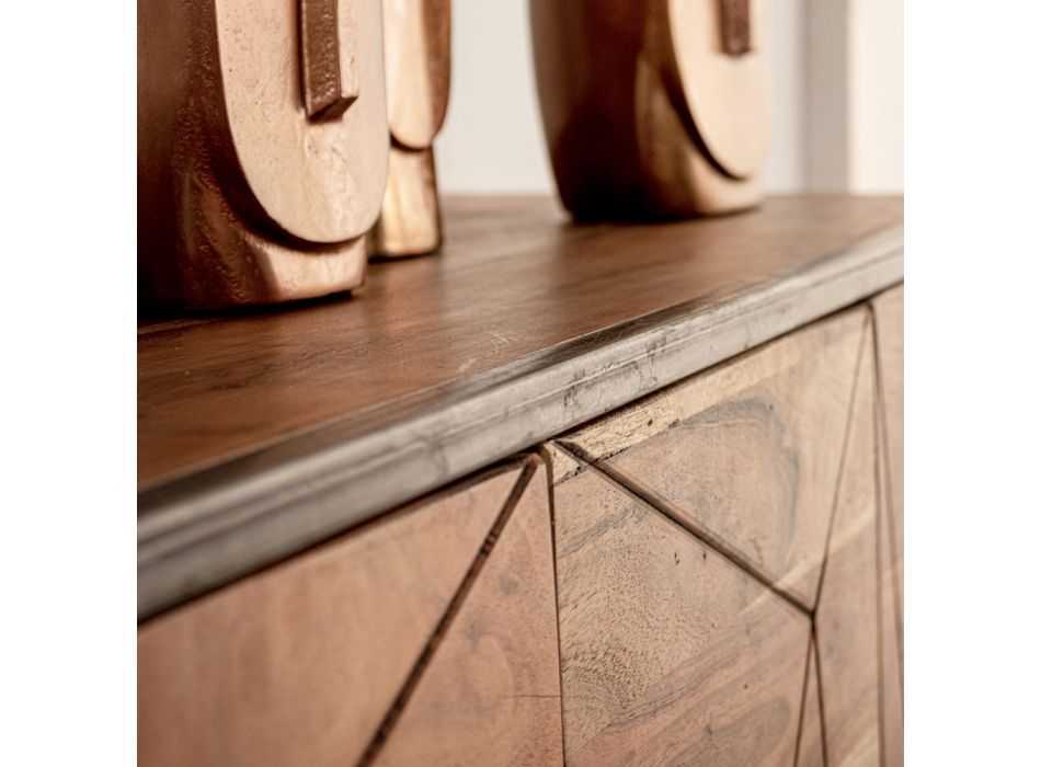Bordea me dru akacia dhe çeliku me 3 ose 4 dyer Homemotion - Cristoforo