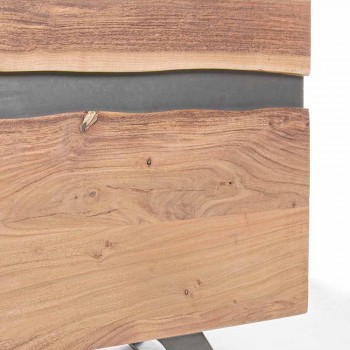 Dërrasë anësore në dru dhe çelik i pikturuar me dizajn modern Homemotion - Silvia