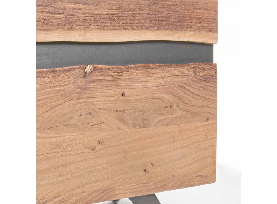 Dërrasë anësore në dru dhe çelik i pikturuar me dizajn modern Homemotion - Silvia