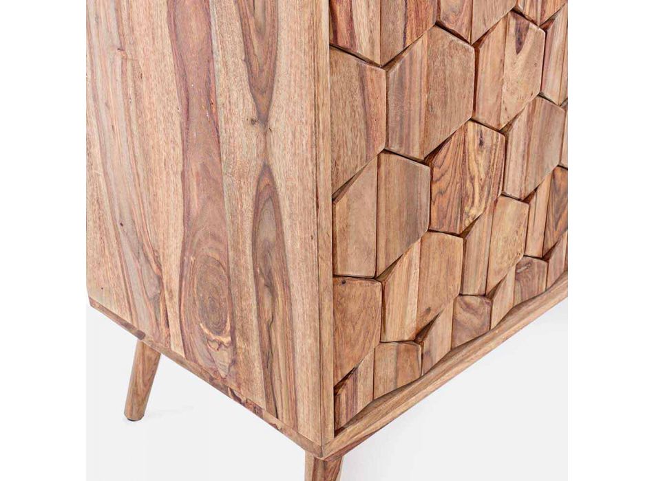 Dërrasë anësore në dru të përfunduar natyror me dyer dhe sirtarë Homemotion - Ventador