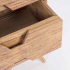 Dërrasë anësore në dru të përfunduar natyror me dyer dhe sirtarë Homemotion - Ventador Viadurini