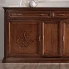 Tavolina bufeje me dru arre te patinuar me dekorim zambak Made in Italy - Qershi Viadurini