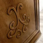 Tavolina bufeje me dru arre te patinuar me dekorim zambak Made in Italy - Qershi Viadurini