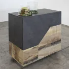 Kompleks në dru Melamine 3 Dhoma dhe 2 Rafte Prodhuar në Itali - Alyssa Viadurini