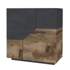 Bufe në dru melamine 3 dhoma dhe 2 rafte Prodhuar në Itali - Alyssa Viadurini