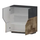 Kompleks në dru Melamine 3 Dhoma dhe 2 Rafte Prodhuar në Itali - Alyssa Viadurini