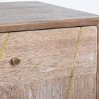 Dërrasa anësore në dru tik me futje çeliku të artë në stilin e cilësisë së mirë - Mayra Viadurini