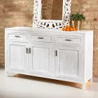 Bufe prej druri të fortë tiku me 3 dyer dhe 3 sirtarë - Sumo Viadurini