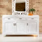 Bufe prej druri të fortë tiku me 3 dyer dhe 3 sirtarë - Sumo Viadurini