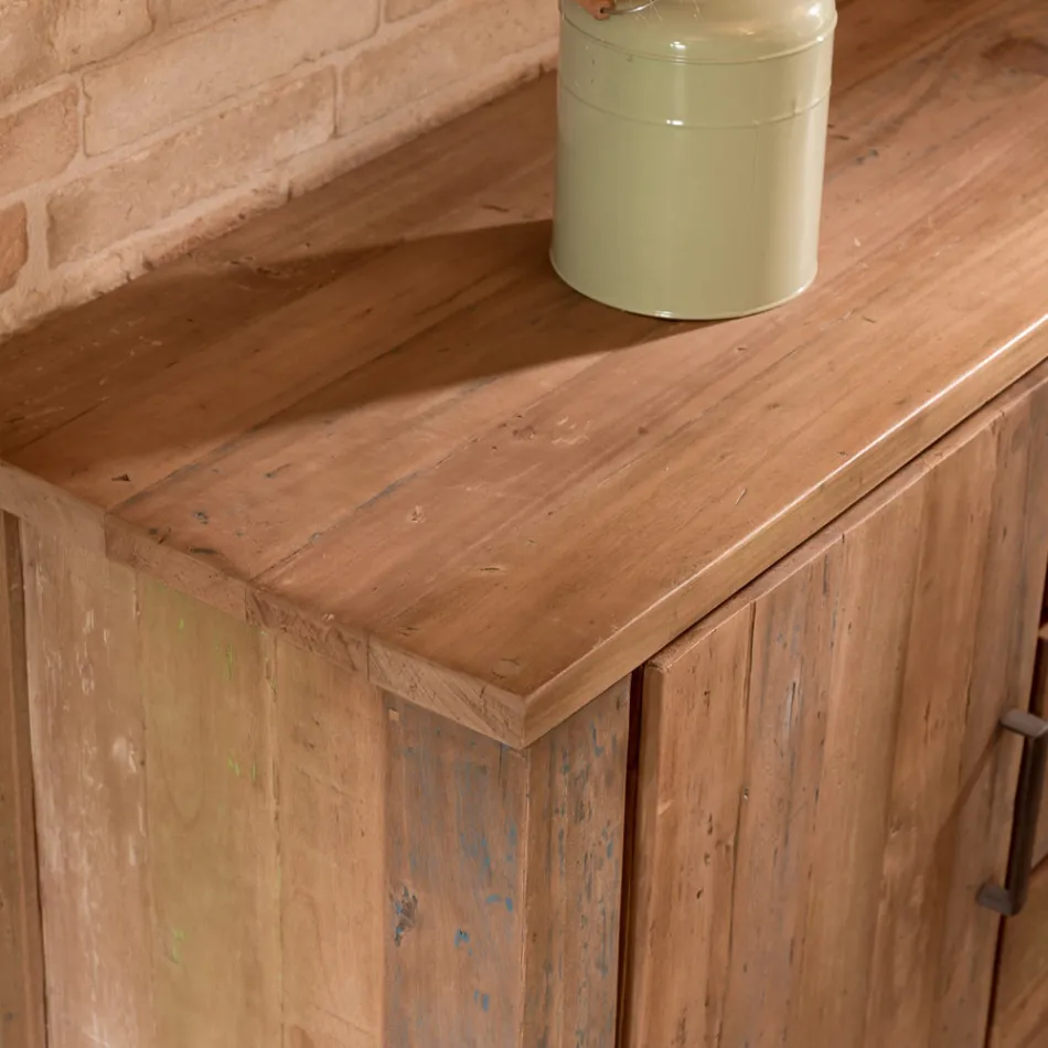 Komfesion banimi me 2 dyer dhe 3 sirtarë qendror në dru të ricikluar - rrëshqitje Viadurini